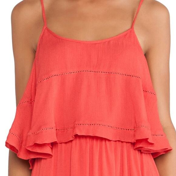 Lovers + Friends Paradise Bay Tiered Mini Dress in Coral NWT - Picture 4 of 4